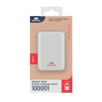 RIVAPOWER VA2410 (10 000mAh) white, portable rechargeable battery
